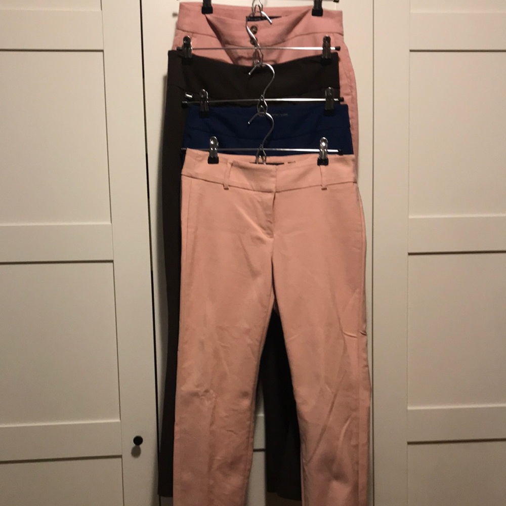 Bundle of women’s dress pants- Pink, Dark Brown, Blue